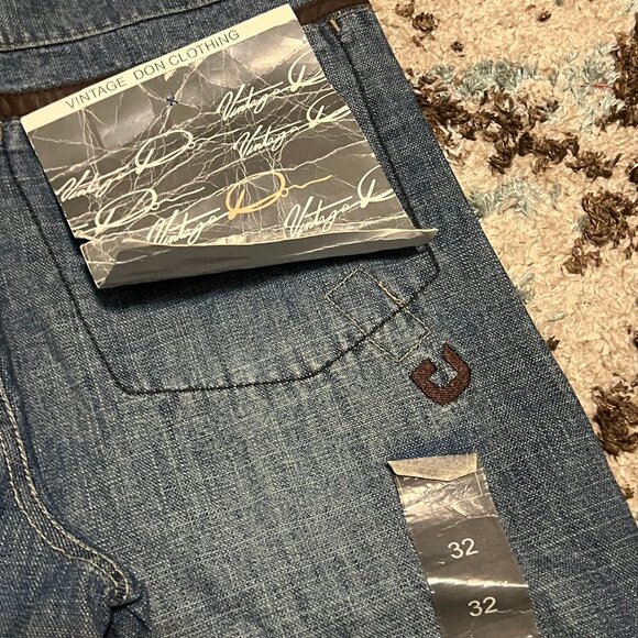 NWT Vintage Don Abstract Baggy Jean Shorts Size 30 Y2K - Picture 5 of 8